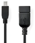 Nedis OTG adaptér Mini USB(M) - USB-A(F) černá / Adaptér / USB 2.0 / OTG / 480 Mbps / 0,20 m (CCGB60315BK02)