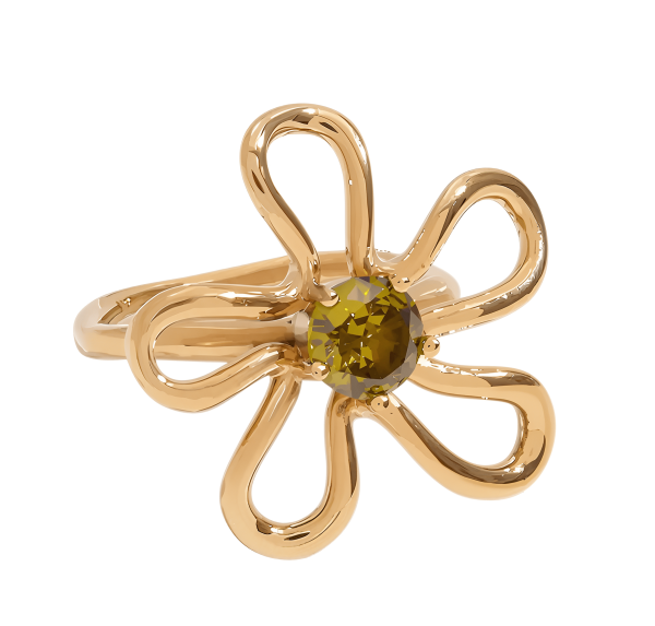 ELENYS Bloom – pozlacený prsten 18K žluté zlato Velikost: 8 (EU: 57-58)