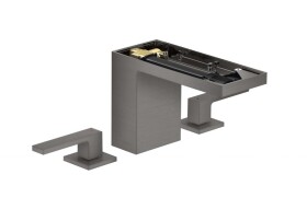 AXOR - MyEdition Umyvadlová baterie s výpustí Push-Open, 3-otvorová instalace, EcoSmart, kartáčovaný černý chrom/bez destičky 47072340