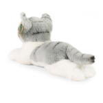 Plyšová kočka ležící šedá 26 cm, ECO-FRIENDLY