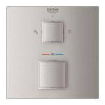 GROHE - Grohtherm Cube Termostatická baterie pod omítku pro 2 spotřebiče, supersteel 24154DC0