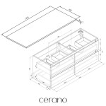 CERANO - Koupelnová skříňka Carole - bílá matná + deska pod umyvadlo z lit. mramoru Elanys - 12 mm - bílá matná - 120x49,2x46 CER-679339