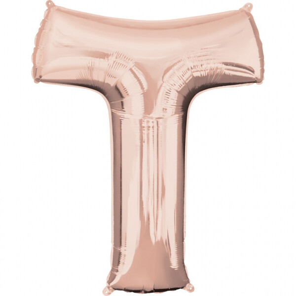Písmeno T růžovo-zlaté foliový balónek 83 cm Amscan Písmeno T růžovo-zlaté foliový balónek 83 cm Amscan