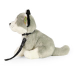 Plyšový pes husky sedící s vodítkem 28 cm ECO-FRIENDLY