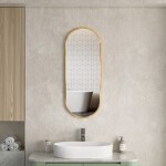 Erga Oval, oválné zrcadlo 35x90cm, zlatý rám, ERG-V01-OVAL-3590-GD