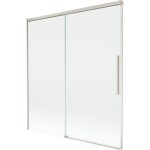 MEXEN/S - Rox vanová zástěna 2-křídlová posuvná 150 x 150, transparent, nikl kartáčovaný 8C9-150-001-97-00