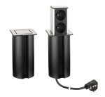 STRONG PowerUp zásuvka, 2x230V, Nerez, Fr (477461)