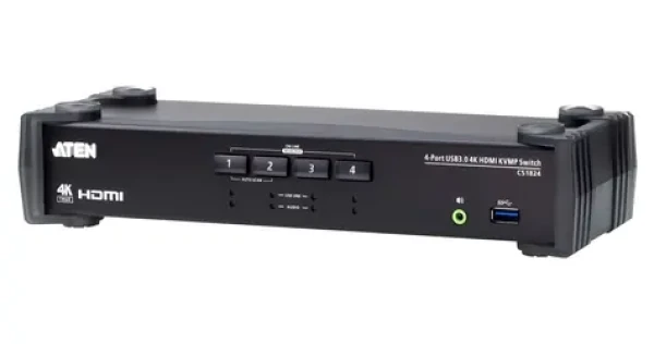 Aten 4-Port USB 3.0 4K HDMI KVMP černá / KVM switch / 4K 4096×2160 / USB 3.0 / HD audio (CS1824-AT-G)