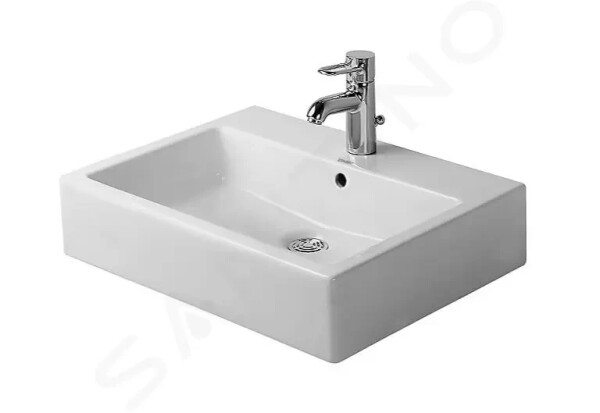 DURAVIT - Vero Umyvadlo 600x470 mm, s 1 otvorem pro baterii, s WonderGliss, alpská bílá 04546000001