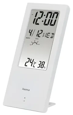 Hama TH-140 bílá / Teploměr a vlhkoměr / indikátor počasí / budík