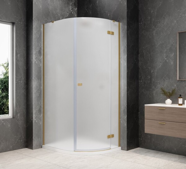 POLYSAN - GLOBE GOLD MATT čtvrtkruhový sprchový kout 800x1000, matné sklo, pravé GB2810MRG