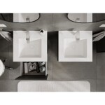 MEXEN/S - Rivel koupelnová skříňka 50 cm s umyvadlem Otis, 1 šuplík, reliéf , grafit mat/bílá mat 91A20-05047-1-BF66-W18M01