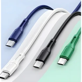 USAMS SJ502 U68 modrá / Datový a nabíjecí kabel / MicroUSB / 2A / 1m (SJ502USB03)