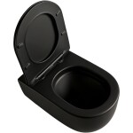 CERANO - WC závěsné Felci, Vortex - vírové splachování + Slim/SoftClose sedátko - černá matná - 55,5x36 CER-680366