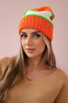 Kinga dámská čepice K297 oranžová+zelená neon+bílá UNI