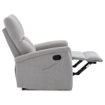 Relaxační křeslo, manuální ovládání, světle šedá látka
