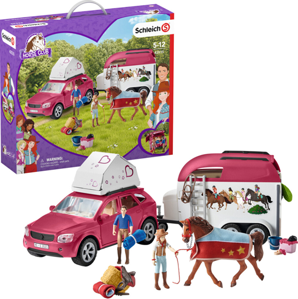 Schleich 42535 Dobrodružné auto s přívěsem a koněm