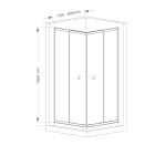 AQUALINE - AGGA čtvercová sprchová zástěna 800x800, čiré sklo HLF808Y