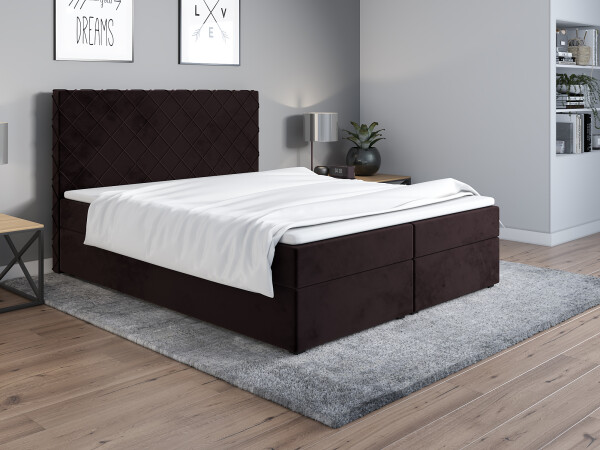 FRONTI Postel 2 200x200 s úložným prostorem - hnědá - Jasmine 29