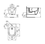 IDEAL STANDARD - i.Life O Závěsný bidet, s přepadem, otvor pro baterii, bílá T568101