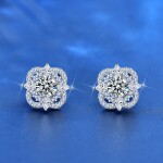 Royal Fashion stříbrné náušnice HA-XEA003-SILVER-MOISSANITE