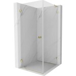 MEXEN/S - Lunar-B L sprchový kout dveře křídlové levá 80 x 80, transparent, zlato 832L-080-080-50-00-L