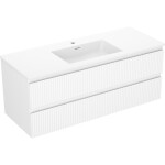 MEXEN/S - Rivel koupelnová skříňka 120 cm s umyvadlem Otis, 2 zásuvky, reliéf , bílá mat 91A20-12047-2-BFF01-W18M01
