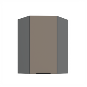 Horní rohová skříňka Aria ANT 60x60 GN-90 1F (45°) Barva korpusu: Antracit, Barva dvířek: TA - Sandgrau AFM