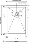 MEXEN/S - Stone+ obdélníková sprchová vanička 120 x 90, bílá, mřížka zlatá 44109012-G