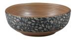 SAPHO - PRIORI keramické umyvadlo na desku, Ø 41 cm, hnědá s modrým vzorem PI023