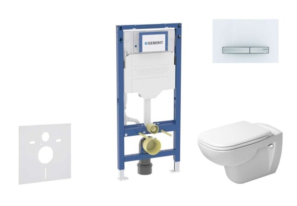 GEBERIT - Duofix Set předstěnové instalace, klozetu D-Code a sedátka softclose, tlačítko Sigma50, alpská bílá SANI11CP3107
