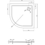 MEXEN - Flow Sprchová vanička čtvrtkruh slim 80 x 80, bílá lesk 46Q108080