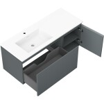 MEXEN/S - Orio koupelnová skříňka 120 cm s umyvadlem Otis levá, 1S, 1D, grafit mat/bílá mat 91A13-12047-3-BBFF66-W18L01