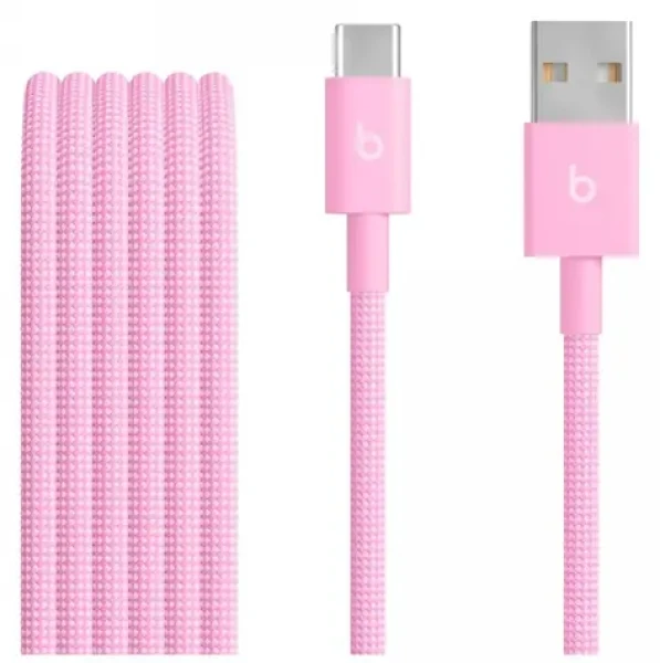 Beats kabel USB-A (M) - USB-C (M) 1,5 m růžová / opletený (MK8R4EE/A)