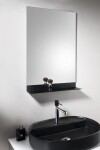 AQUALINE - Zrcadlo s policí 50x75cm, CU free, černá mat 22492S