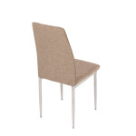 Židle jídelní, béžová látka, šedé kovové nohy