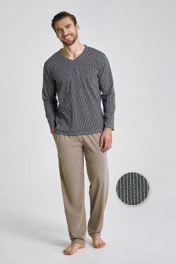 Taro Luca 3482 dlouhé/r 3XL-4XL Z25/26 pánské pyžamo grafit 4XL