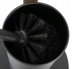 Erga Aurora Small Black, toaletní WC kartáč s dřevěným držákem na WC papír na postavení 19x19x56 cm, hnědá-černá, ERG-SEP-1340STLAZSBLA
