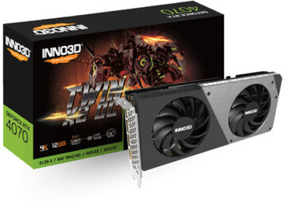 INNO3D GEFORCE RTX 4070 TWIN X2 OC / 2505 MHz / 12GB GDDR6X / 192bit / 1x HDMI+3x DP / 200W (8) (N40702-126XX-185252N)