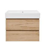 Koupelnová skříňka 2 zásuvková s umyvadlem SAT B-Way 79x50x45 cm dub mat BWAY280OAKU2BI BWAY280OAKU2BI