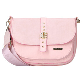 Moderní dámská koženková crossbody kabelka LB Lussia, růžová