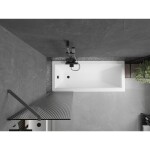 MEXEN/S - Next vanová zástěna FIX 50 x 150, proužky, grafit metal 895-050-000-00-09-95