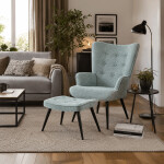 Relaxační křeslo, modrá, sametová látka, AK-303 BLUE2