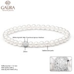 Perlový náramek se zirkony Rosie - sladkovodní perla, Ag 925/1000, 19 cm Bílá