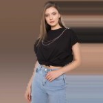 Dámské tričko s náhrdelníkem 4170.84 - RUE PARIS černá L