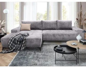 Rohová sedačka Mauro, holubí šedá látka, levý roh