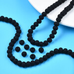 Korálky z polymeru - 7 mm x 5,5 mm - černé - 10ks