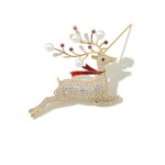 Vánoční brož Swarovski Elements Rudolf 2 - vánoční sob, Zlatá