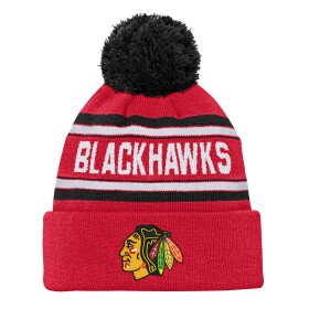 Outerstuff Dětská zimní čepice Chicago Blackhawks NHL Jacquard Cuffed Knit With Pom