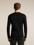 Pánské merino triko dlouhý rukáv ICEBREAKER Mens Merino 200 Oasis LS Crewe Rising Light, Black velikost: M